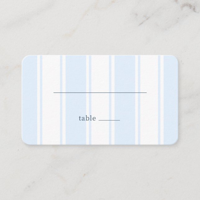 Carte De Placement Rayures Bleu Tranquille (Devant)