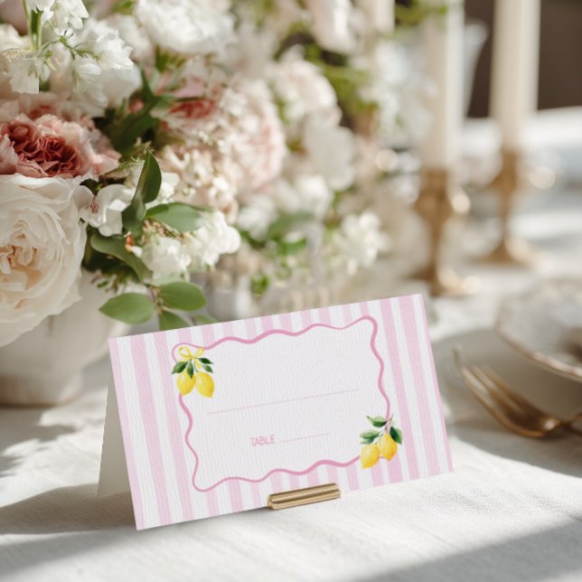 Carte De Placement Rayures roses citron  (Créateur téléchargé)