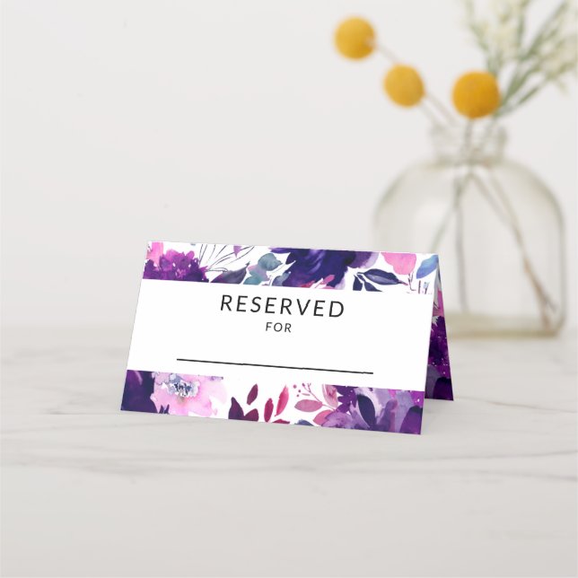 Carte De Placement Réception de mariage floral enchantée Table réserv (Devant)