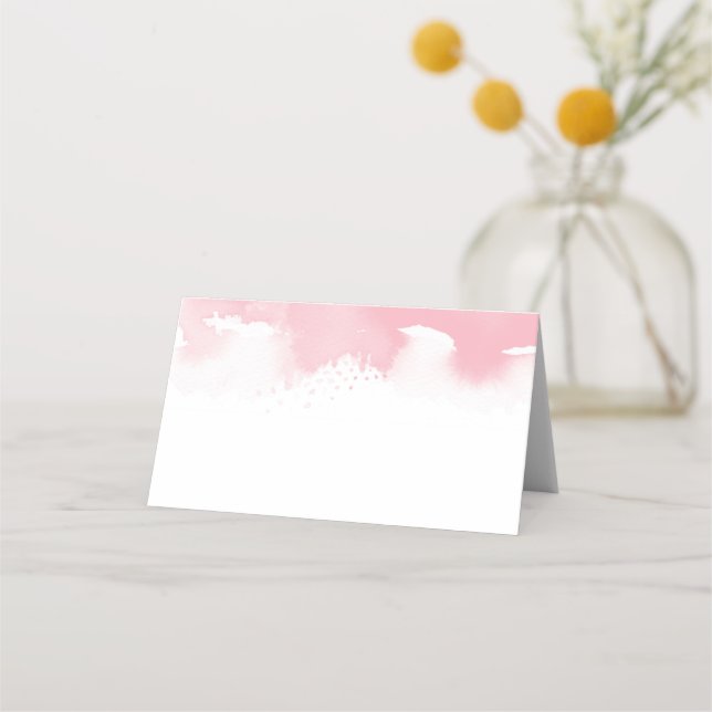 Carte De Placement RÉCEPTION WEDDING design aquarelle rose vif (Devant)