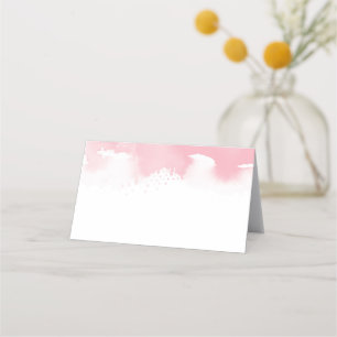 Carte De Placement RÉCEPTION WEDDING design aquarelle rose vif