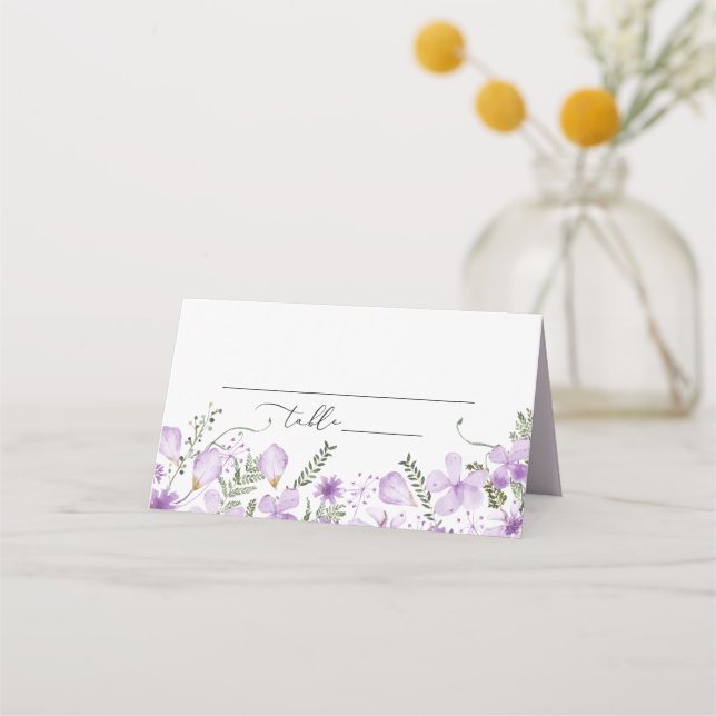 Carte De Placement Réception Wedding shower Fleur sauvage rustique (Devant)