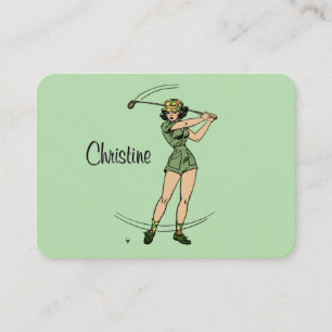 Carte De Placement Réchauffez-vous pour Golfing Personnel Lady Golfer