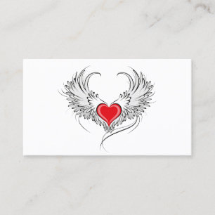 Carte De Placement Red Angel Coeur avec ailes