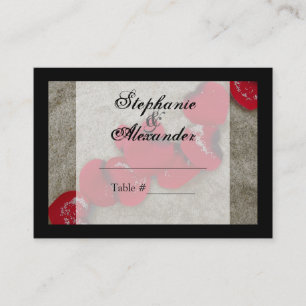 Carte De Placement Red Rose Petals sur Sand Beach Mariage