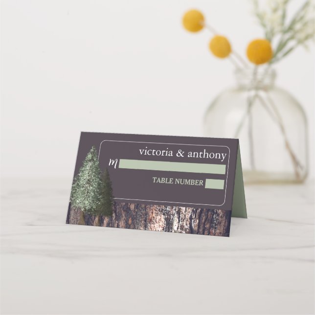 Carte De Placement Redwoods & Bark, Mariage rustique (Devant)