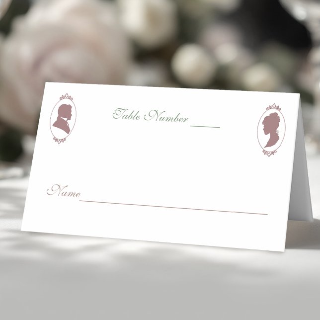 Carte De Placement Regency Bridgerton Rose Roses Cameos (Créateur téléchargé)