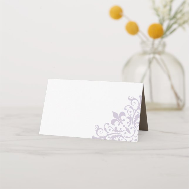Carte De Placement Regency violet de France Fleur de Lis Mariage (Devant)