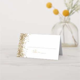 Carte De Placement REGINA Yellow Gold Sequins Mariage Nom de l'invité