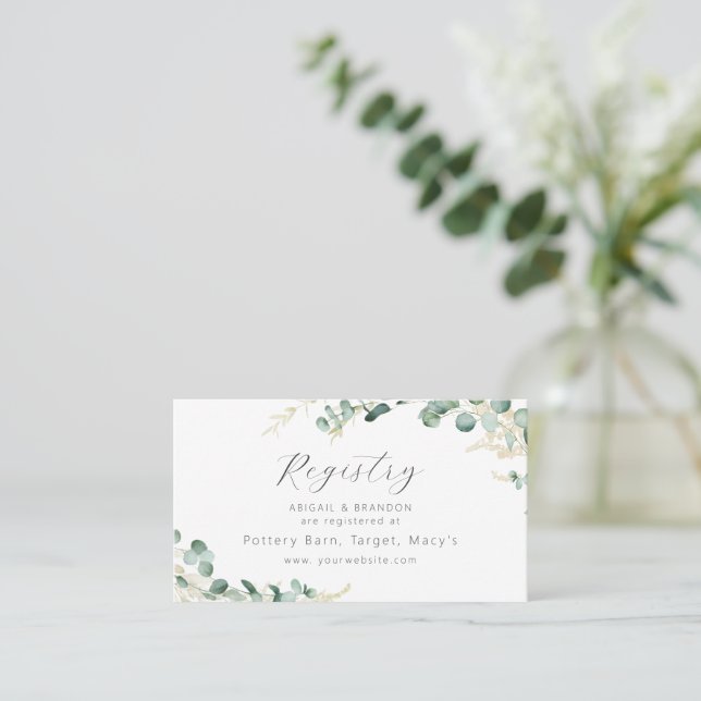 Carte De Placement Registre de la mariée de l'eucalyptus rustique (Debout devant)
