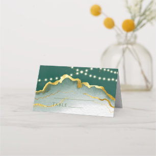 Carte De Placement Registre Mariage Emerald Green Gold Agate
