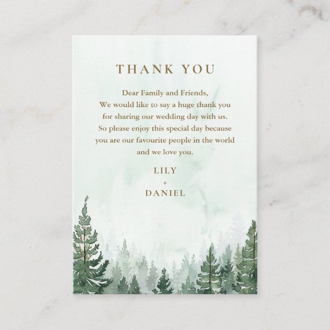 Carte De Placement Remerciement de mariage à l'aquarelle rustique de  (Devant)
