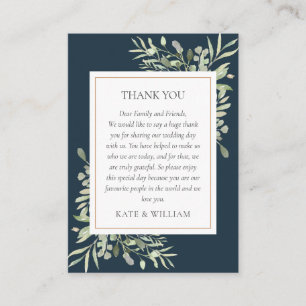 Carte De Placement Remerciements de mariage floraux de verdure de ble