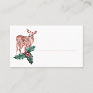 Carte De Placement Renne Noël Hiver Rouge Mariage Campagne