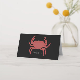 Carte De Placement Répétition minimaliste du Mariage noir de crabe