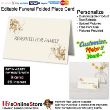 Reserved For Family Flourish Funeral Folded Place 