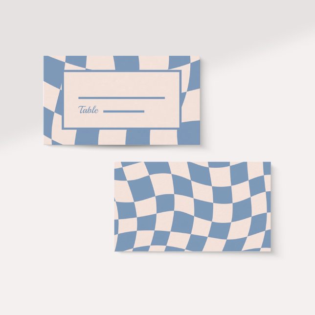 Carte De Placement RÉTRO SUPER Les années 70 BLEU TONNES MUTÉES (Créateur téléchargé)