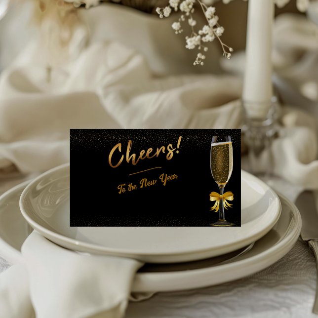 Carte De Placement Réveillon du Nouvel An Champagne Élégant (Créateur téléchargé)
