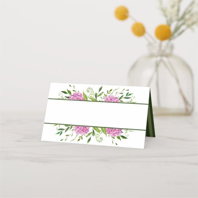 Carte De Placement Rideaux de douche en aquarelle florale Hydrangeas  (Dos)