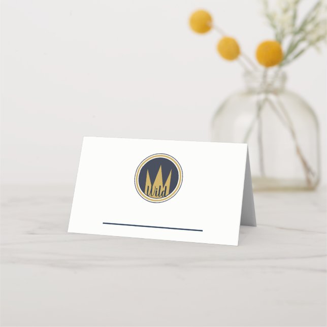 Carte De Placement Roi Wild Thing Couronne Dorée Toile de Jute Fête d (Devant)