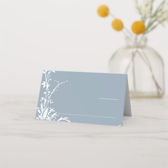 Carte De Placement Romantic Botanical Garden Dusty Blue Wedding (Devant)