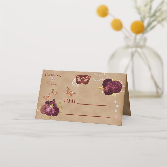 Carte De Placement Rose anglais de Bourgogne, Masque du Parti Rouge Q (Devant)