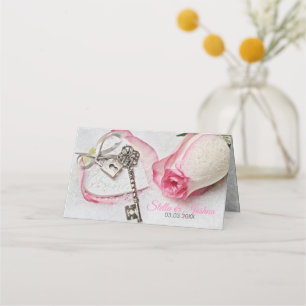 Carte De Placement Rose blanche rose