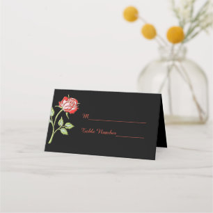 Carte De Placement Rose de couleur simple