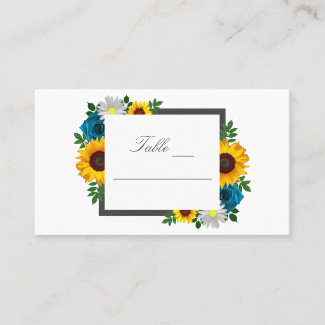 Carte De Placement Rose de tournesol Daisy Floral Mariage (Devant)