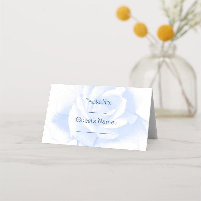Carte De Placement Rose Design Mariage couleur bleu (Devant)