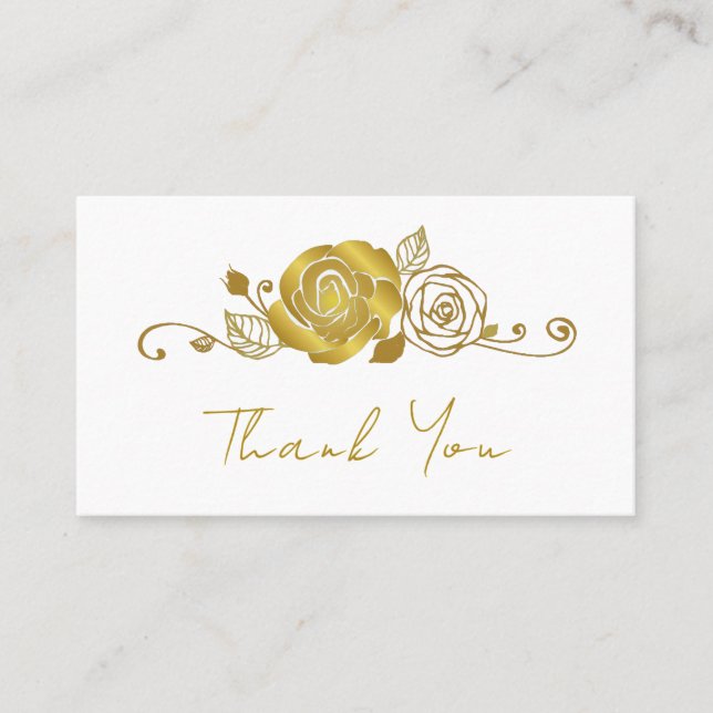 Carte De Placement Rose d'or coule Feuille Merci Mariage (Devant)
