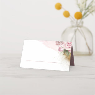 Carte De Placement Rose Dusty Floral Gold Parties scintillant Mariage