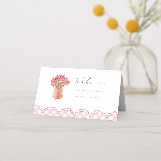Carte De Placement Rose frais sorti du marché Shower de mariage (Devant)