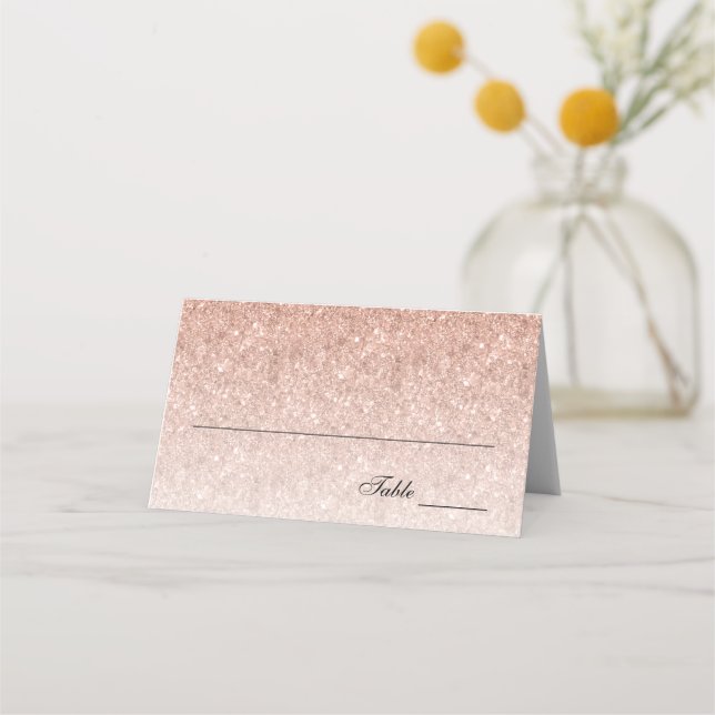 Carte De Placement Rose Gold Parties scintillant Bat mitzvah moderne  (Devant)