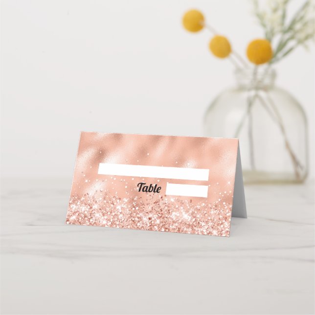 Carte De Placement Rose Gold Parties scintillant Sweet 16 Place Card (Devant)