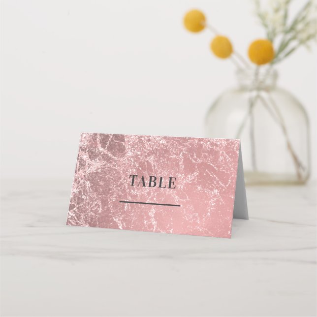 Carte De Placement Rose Gold Pink Moderne Marbre Table Assise (Devant)
