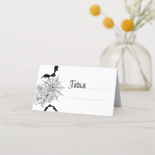 Carte De Placement Rose gothique Bat Spiderweb Mariage