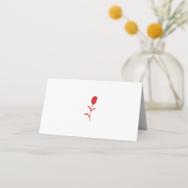 Carte De Placement Rose Madder, Rouge lave, design floral (Devant)