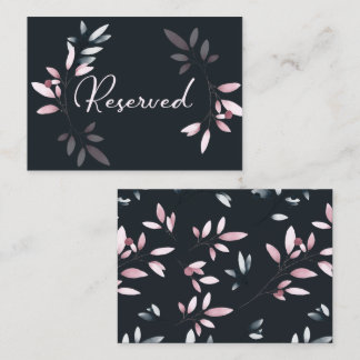 Carte De Placement Rose Navy Élégant Floral Aquarelle