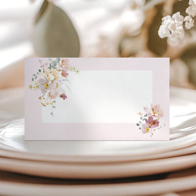 Carte De Placement Rose Pâle Floral Élégant  (Créateur téléchargé)