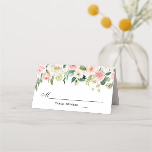 Carte De Placement Rose rose pâle Florals Mariage botanique moderne