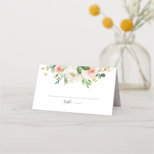 Carte De Placement Rose rose pâle Florals Mariage botanique moderne