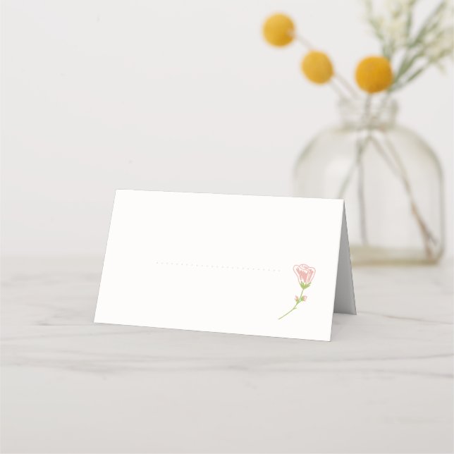 Carte De Placement Rose rose simple Escort Mariage ivoire (Devant)
