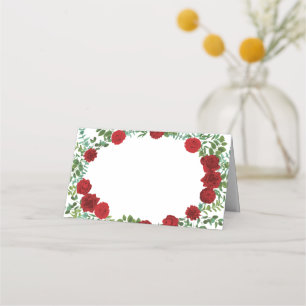 Carte De Placement Rose rouge Mariage élégant classique