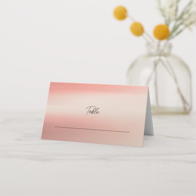 Carte De Placement Rose simple et élégant Mariage  table (Devant)