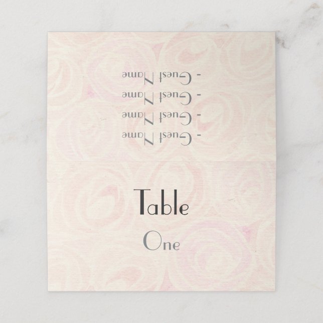 Carte De Placement Roses aquarelle (Extérieur déplié)