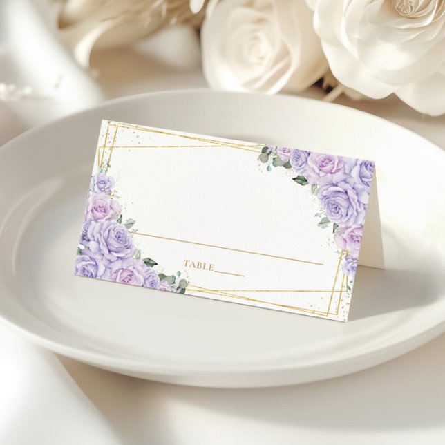 Carte De Placement Roses de Lilas Violet Fleur Quinceañera Anniversai (Créateur téléchargé)