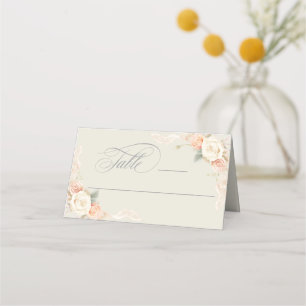 Carte De Placement Roses et Mariage floral de dentelle