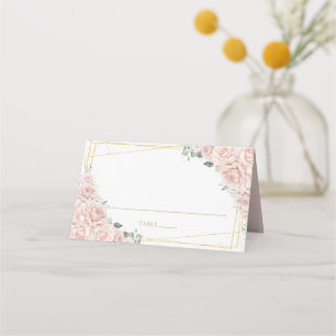 Carte De Placement Roses Roses Fleurs Rose Pâle Quinceañera Anniversa