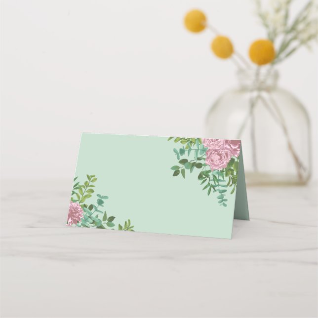 Carte De Placement Roses roses Jardin Printemps Mariage (Devant)